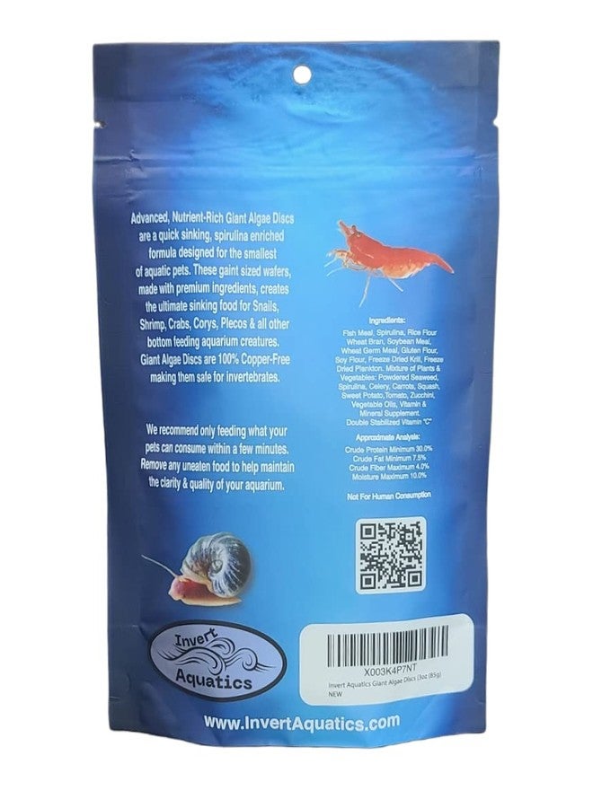 Invert Aquatics Giant Algae Discs - Extra Large Sinking Diet for Snails, Shrimp & Bottom Feeding Fish (3oz) - Image 2